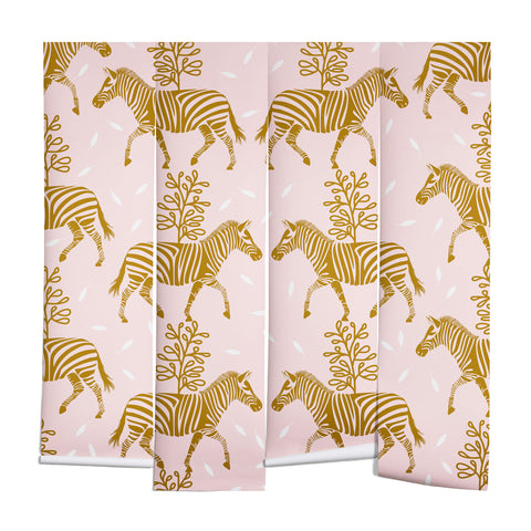 Insvy Design Studio Incredible Zebra Pink and Gold Wall Mural