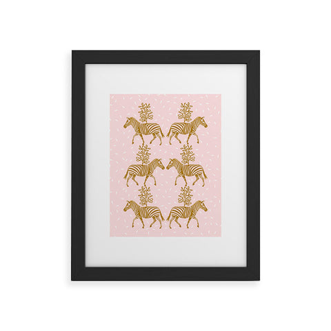 Insvy Design Studio Incredible Zebra Pink and Gold Framed Art Print