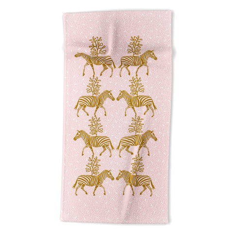Insvy Design Studio Incredible Zebra Pink and Gold Beach Towel