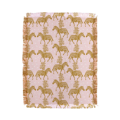 Insvy Design Studio Incredible Zebra Pink and Gold Throw Blanket
