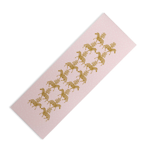 Insvy Design Studio Incredible Zebra Pink and Gold Yoga Mat