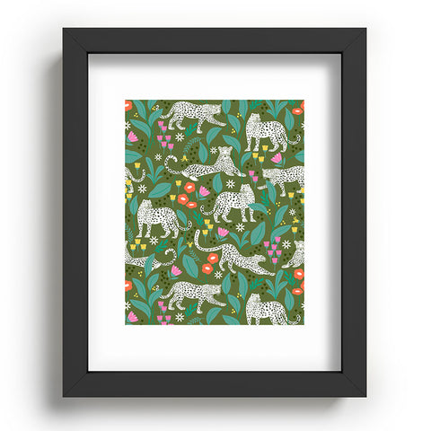 Insvy Design Studio White Leopards in the Jungle Recessed Framing Rectangle