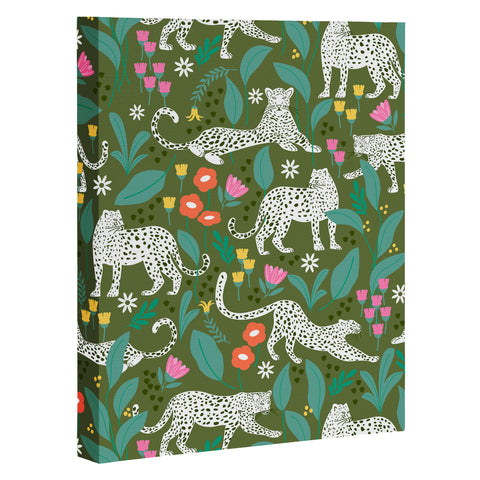 Insvy Design Studio White Leopards in the Jungle Art Canvas