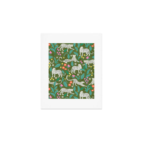 Insvy Design Studio White Leopards in the Jungle Art Print