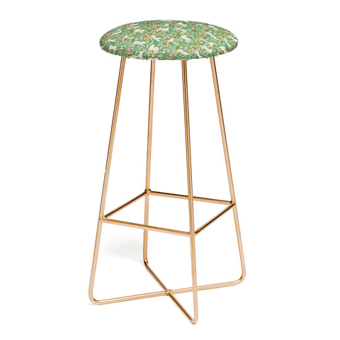 Insvy Design Studio White Leopards in the Jungle Bar Stool