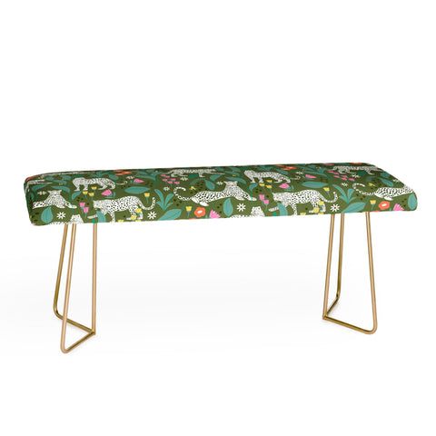Insvy Design Studio White Leopards in the Jungle Bench