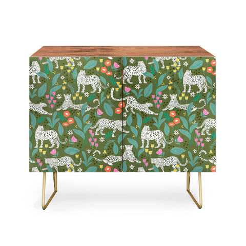 Insvy Design Studio White Leopards in the Jungle Credenza