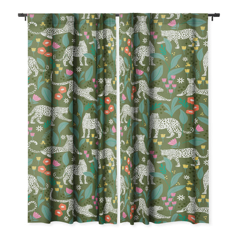 Insvy Design Studio White Leopards in the Jungle Blackout Non Repeat