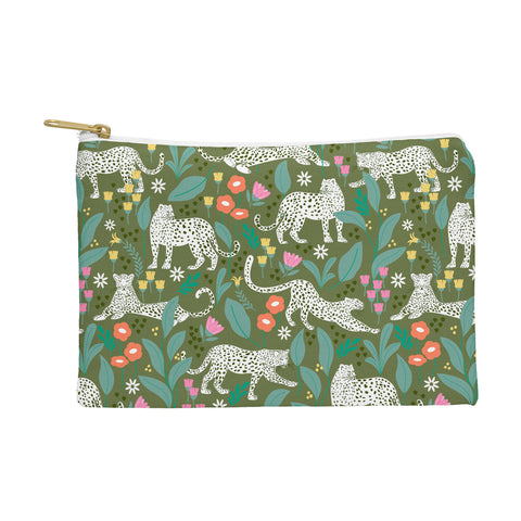 Insvy Design Studio White Leopards in the Jungle Pouch