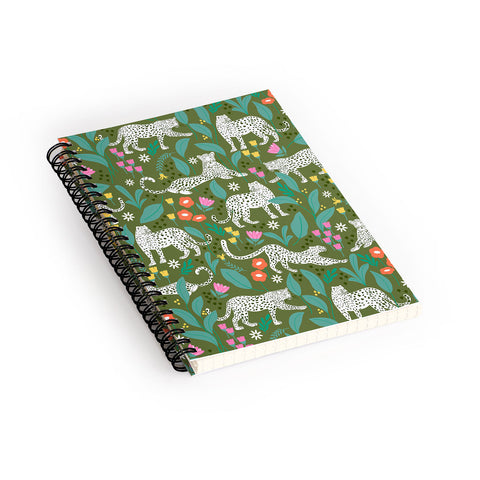 Insvy Design Studio White Leopards in the Jungle Spiral Notebook