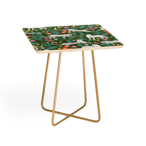 Insvy Design Studio White Leopards in the Jungle Side Table