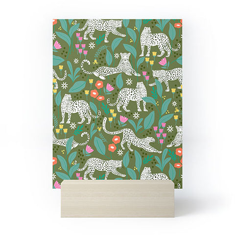 Insvy Design Studio White Leopards in the Jungle Mini Art Print