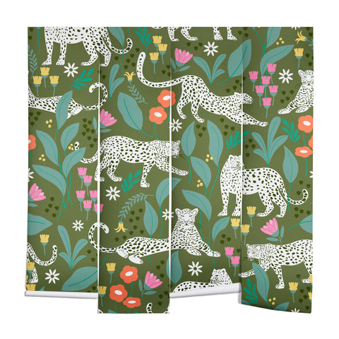 Insvy Design Studio White Leopards in the Jungle Wall Mural