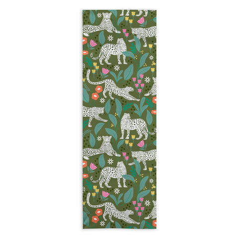 Insvy Design Studio White Leopards in the Jungle Yoga Towel