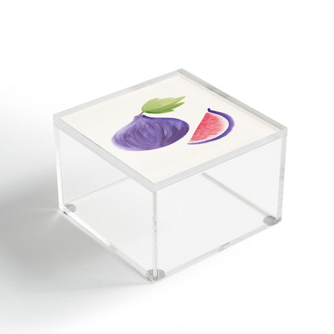 Intemporalis Fig Fruit Watercolor Painting Acrylic Box