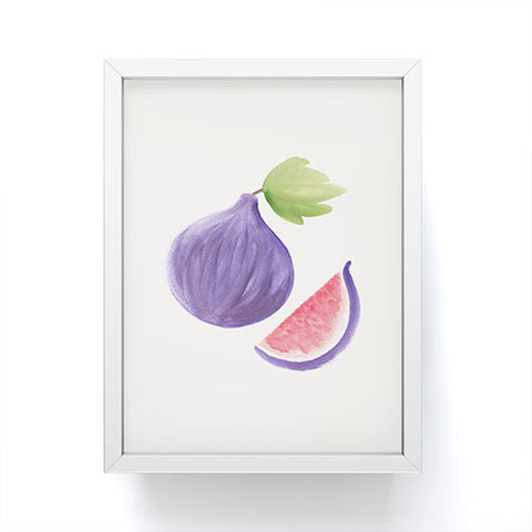 Intemporalis Fig Fruit Watercolor Painting Framed Mini Art Print