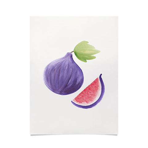 Intemporalis Fig Fruit Watercolor Painting Poster