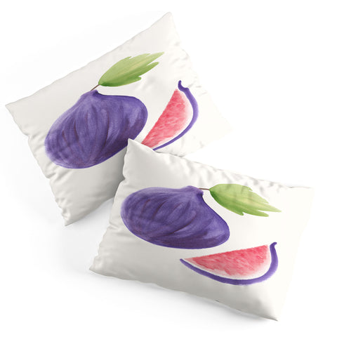 Intemporalis Fig Fruit Watercolor Painting Pillow Shams