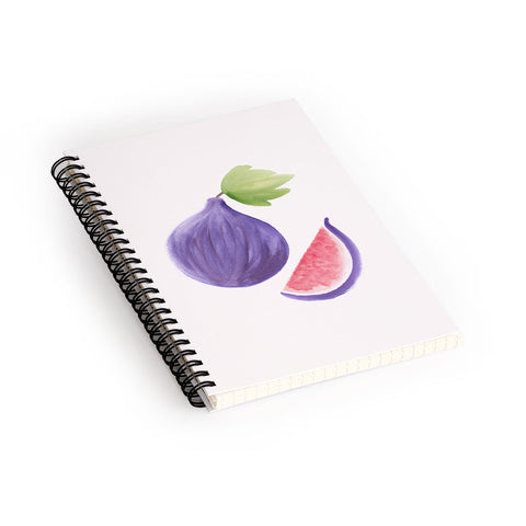 Intemporalis Fig Fruit Watercolor Painting Spiral Notebook