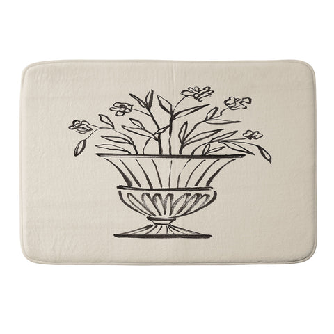 Intemporalis Garden Pot Antique Vase Flower Memory Foam Bath Mat