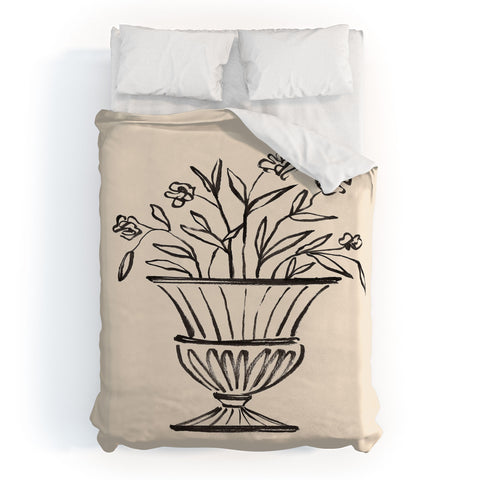 Intemporalis Garden Pot Antique Vase Flower Duvet Cover
