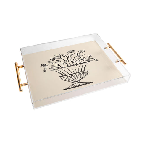 Intemporalis Garden Pot Antique Vase Flower Acrylic Tray