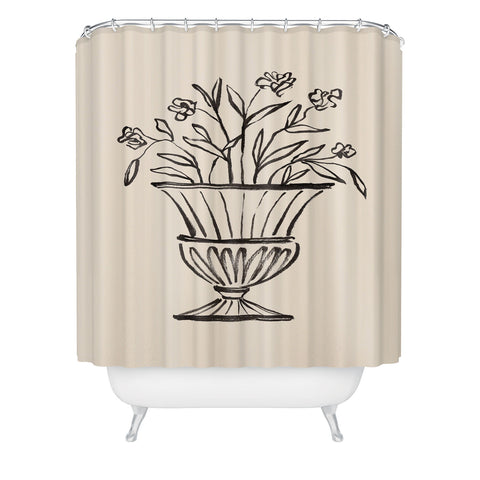 Intemporalis Garden Pot Antique Vase Flower Shower Curtain