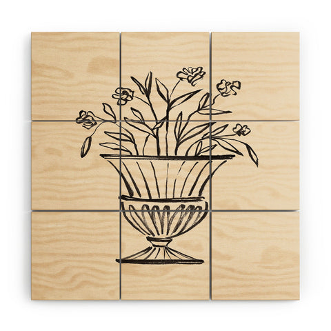 Intemporalis Garden Pot Antique Vase Flower Wood Wall Mural