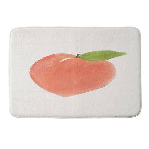 Intemporalis Peach Fruit Watercolor Painting Memory Foam Bath Mat