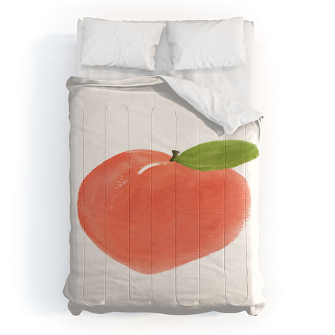 Intemporalis Peach Fruit Watercolor Painting Comforter