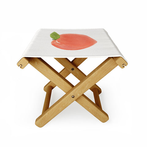 Intemporalis Peach Fruit Watercolor Painting Folding Stool