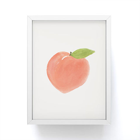 Intemporalis Peach Fruit Watercolor Painting Framed Mini Art Print
