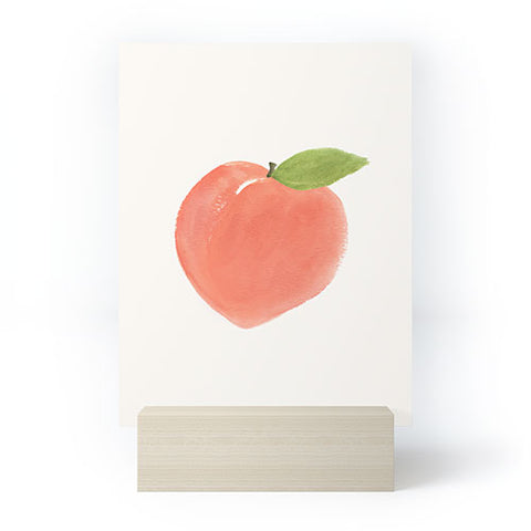 Intemporalis Peach Fruit Watercolor Painting Mini Art Print