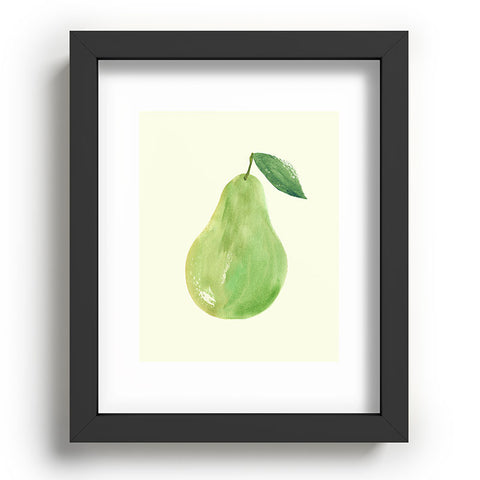 Intemporalis Pear Watercolor Illustration Recessed Framing Rectangle