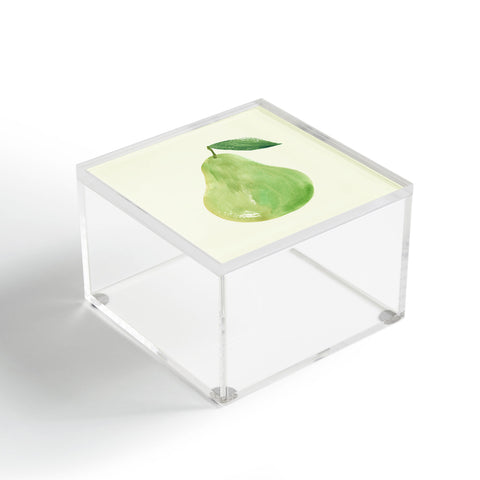 Intemporalis Pear Watercolor Illustration Acrylic Box