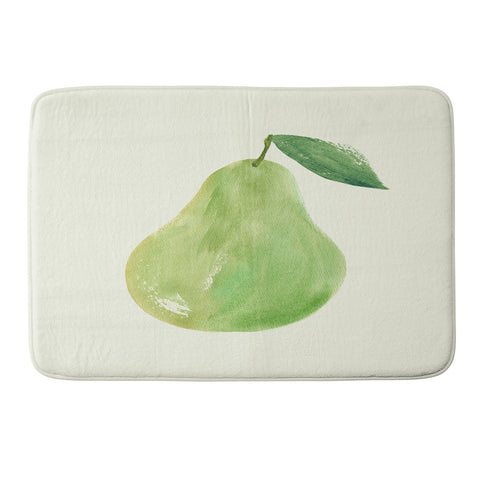 Intemporalis Pear Watercolor Illustration Memory Foam Bath Mat