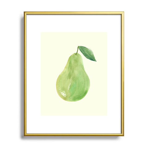 Intemporalis Pear Watercolor Illustration Metal Framed Art Print