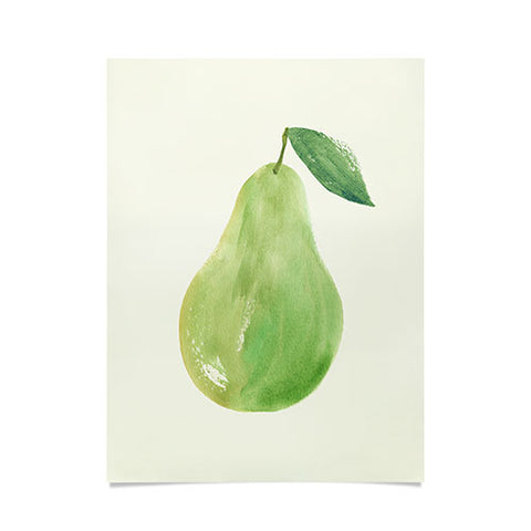 Intemporalis Pear Watercolor Illustration Poster