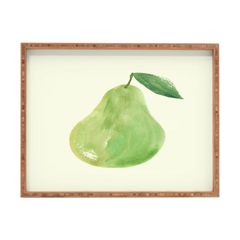 Intemporalis Pear Watercolor Illustration Rectangular Tray