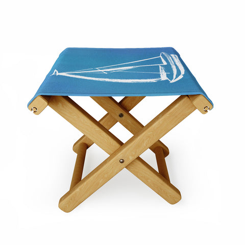 Intemporalis Sailboat Drawing Blue Folding Stool