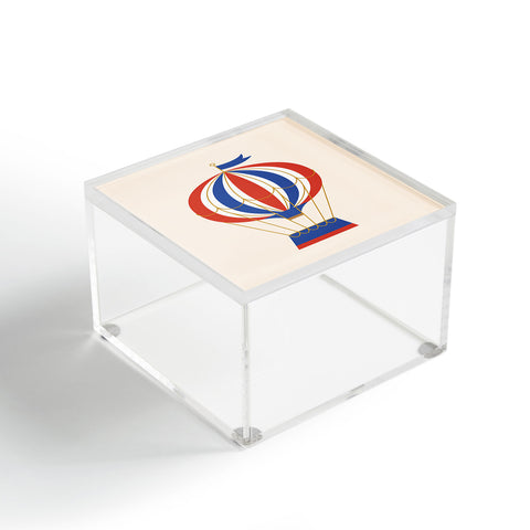 Intemporalis Vintage Hot Air Balloon Blue Acrylic Box