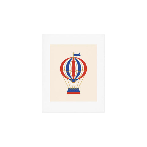 Intemporalis Vintage Hot Air Balloon Blue Art Print