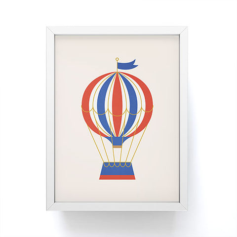 Intemporalis Vintage Hot Air Balloon Blue Framed Mini Art Print