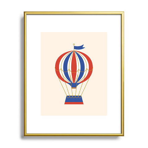 Intemporalis Vintage Hot Air Balloon Blue Metal Framed Art Print
