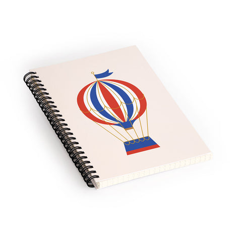 Intemporalis Vintage Hot Air Balloon Blue Spiral Notebook