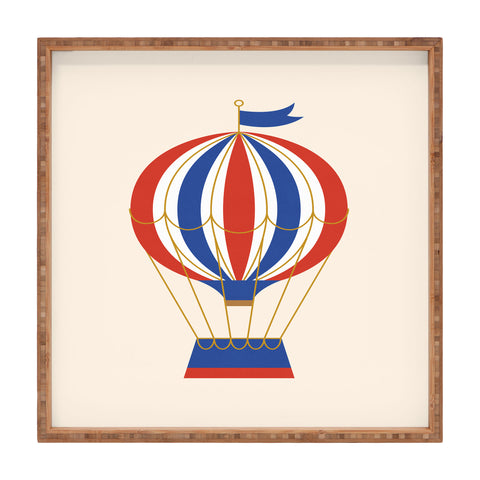 Intemporalis Vintage Hot Air Balloon Blue Square Tray