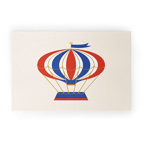 Intemporalis Vintage Hot Air Balloon Blue Welcome Mat