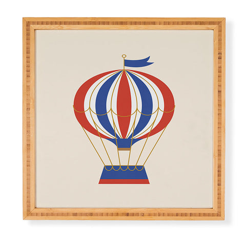 Intemporalis Vintage Hot Air Balloon Blue Framed Wall Art