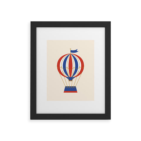 Intemporalis Vintage Hot Air Balloon Blue Framed Art Print