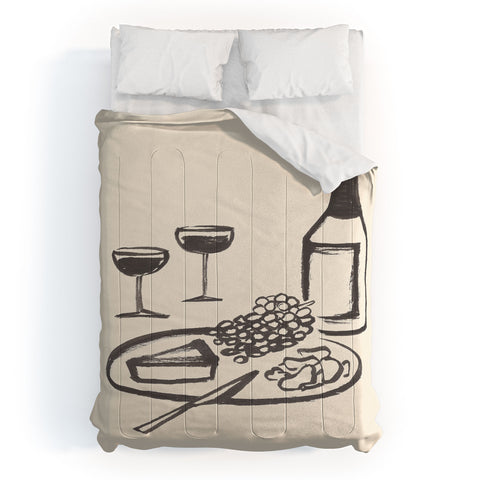 Intemporalis Wine and Cheese Aperitivo BW Comforter